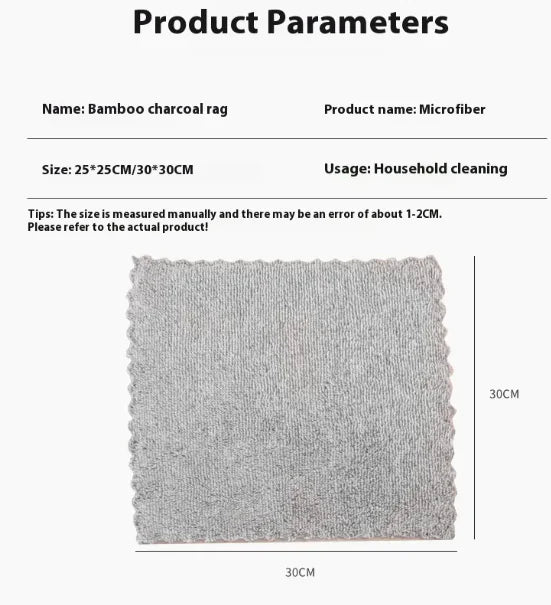 Bamboo Charcoal Absorbent Cleaning Rag