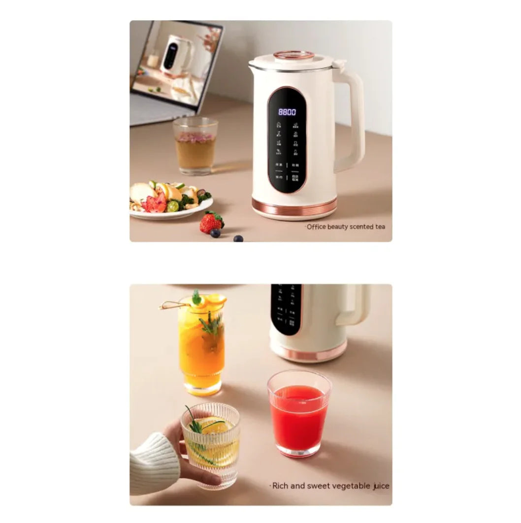 Nut Milk Maker Watermelon Automatic Nut Milk Blender for Picnic Home Camping Beige 1500ml