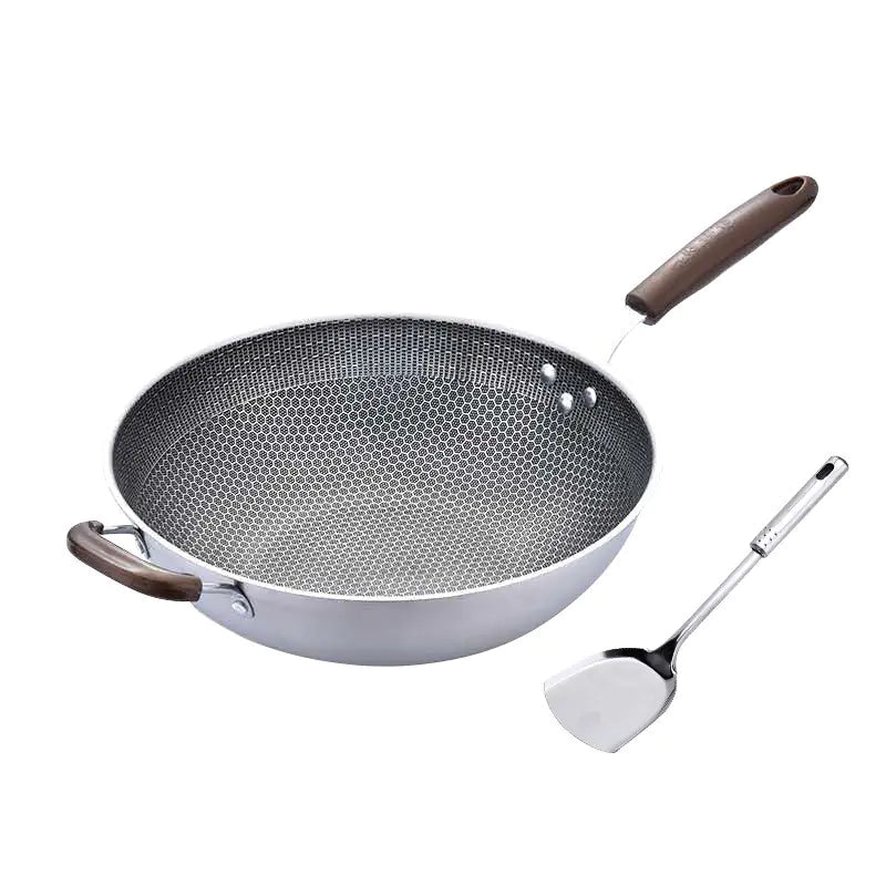 Premium Stainless Steel 32cm/34cm Non-Stick family feast Culinary Wok