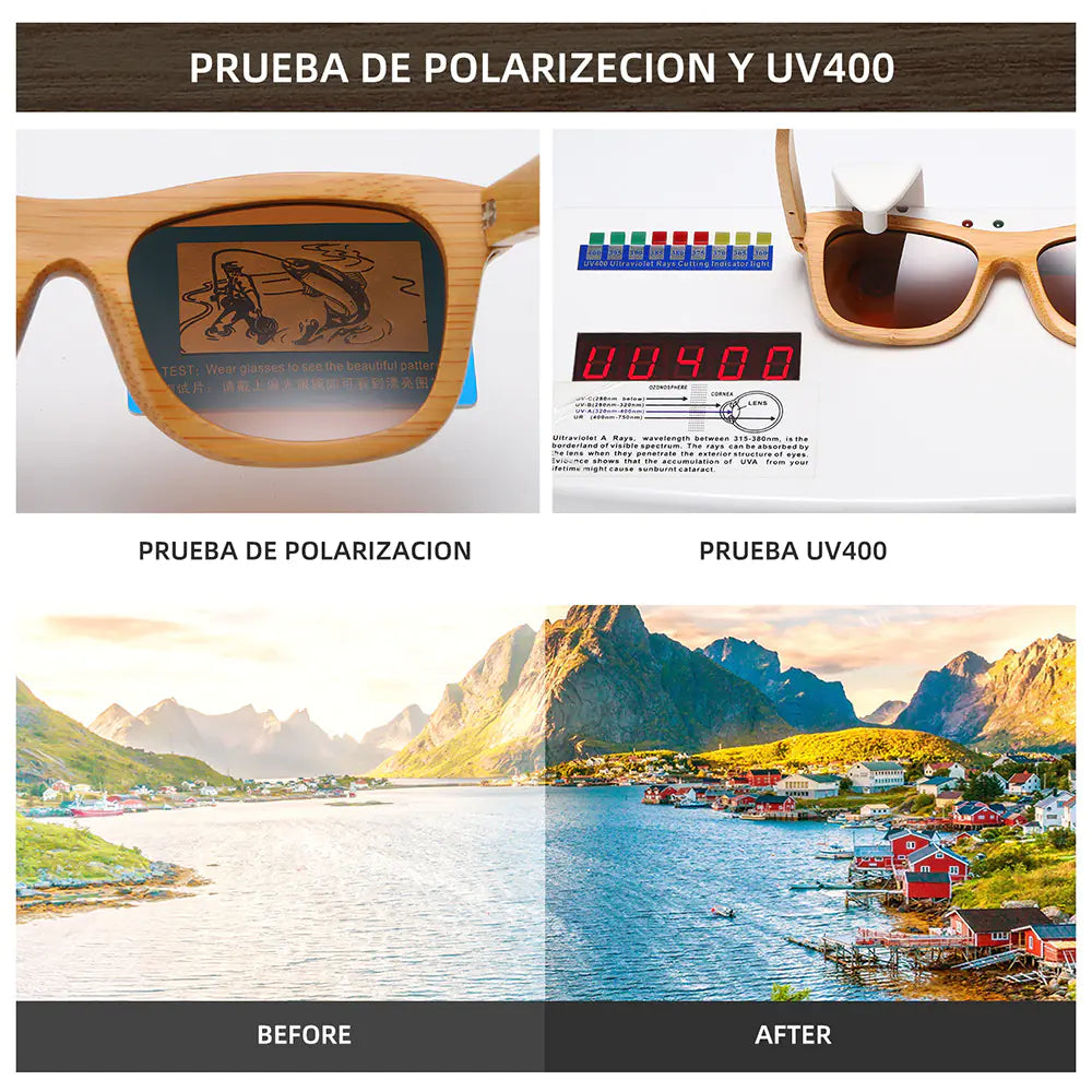 EcoLux Polarized Bamboo Sunglasses