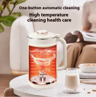 Smart Kitchen Mini Soy Auto Milk Maker | Multifunction Nut Milk Machine with 12-Blade Grinder & Self-Clean (Beige/White)