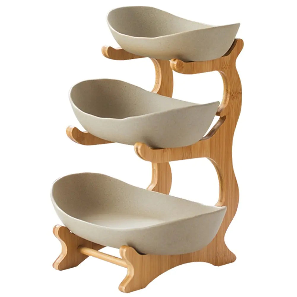 Artisan-Crafted Ceramic Elegant with wooden stand - complete set